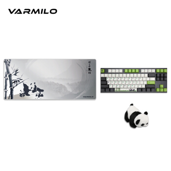 Varmillo（Varmillo）パンダがチキンを食べて復古CMYKシリーズメカニンカルボルドCHERRYcherry軸体のオフィスコードキーボードVA 87鍵盤パンダcherryスピード銀軸