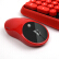 MageGee V 910無線キーマウスセットオフィスキーボードマウスセット復古チョコレートの丸ボタンマウスセットクラシック赤