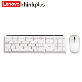 Lenovo（thinkplus）無線キーマウスセットノートパソコン汎用ビジネスオフィス超薄型USBポート白色EC 200