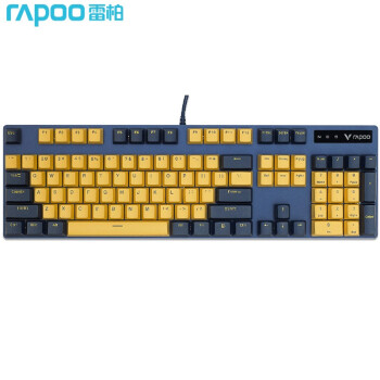 ユニック（Rapoo）V 500 PRO黄青版メカニンキーボンド有線キーボードゲームボックス104キー単光キーボードを食べます。