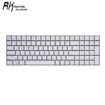 RK 100(860)有線/Bluetooth/無線2.4 G 3モデルのメカルボ100キーのオフィスキーボードは軸パソコンのノートパソコンのキーボードの白色のバーライトの白色のお茶の軸を挿抜することができます。